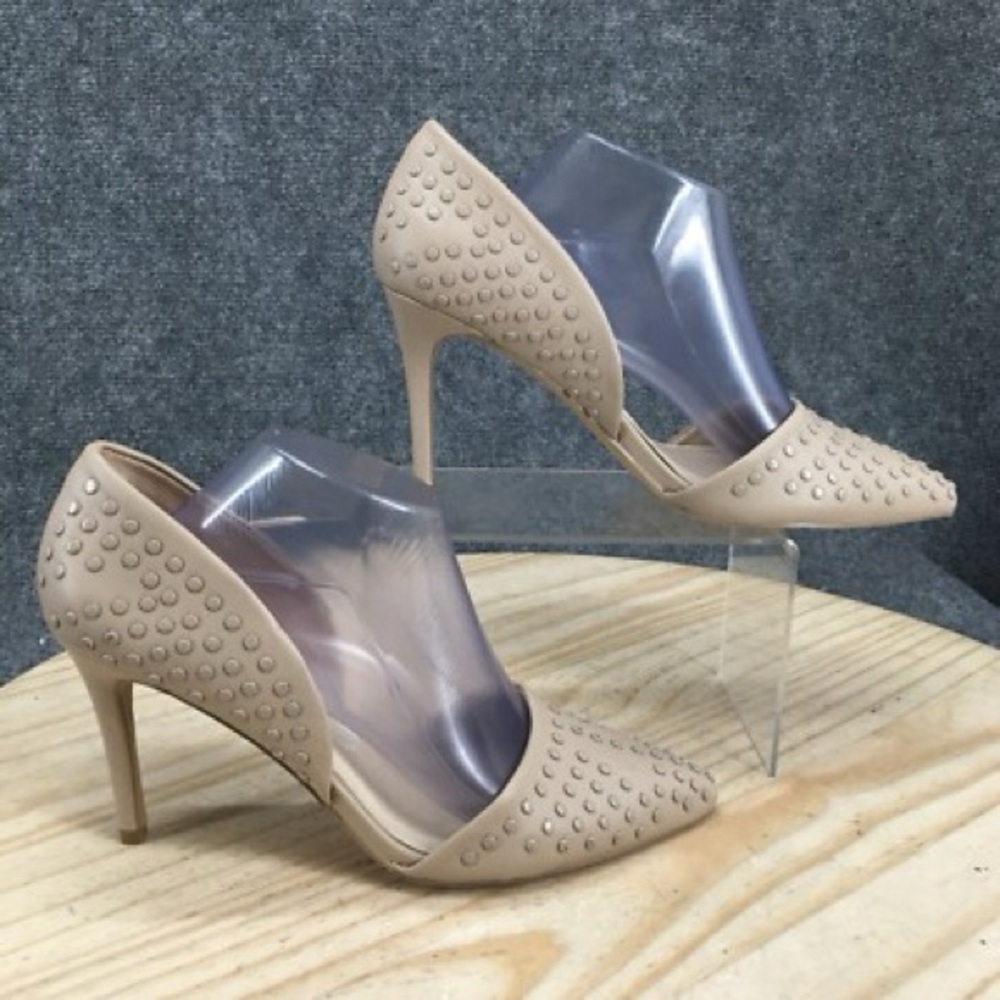 French Connection Tan Studded Heels